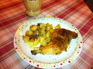 pollo arrosto con patate